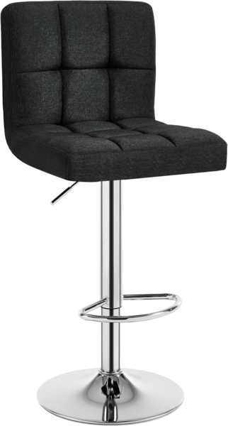 WOLTU® 1 x Barhocker Barstuhl Tresenhocker Stuhl drehbar und höhenverstellbar Tresen Hocker Leinen Schwarz BH32sz-1