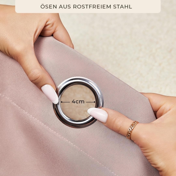 ROOM99 Vorhang mit Silberen Ösen Aura 140x300 cm Breite x Höhe Schiebegardinen Modern Curtain Wohnzimmer Schlafzimmer Puderrosa, 1 Stück Bild 3