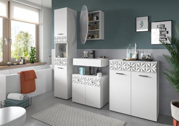 Xonox Prisma Badkombination (B/H/T 145x187x37 cm) in weiß Nachbildung Bild 7