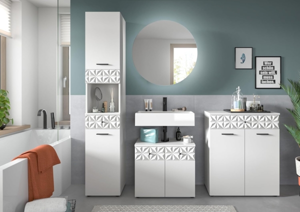 Xonox Prisma Badkombination (B/H/T 145x187x37 cm) in weiß Nachbildung Bild 10