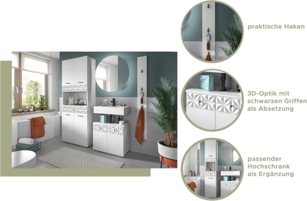 Xonox Prisma Badkombination (B/H/T 145x187x37 cm) in weiß Nachbildung Bild 12