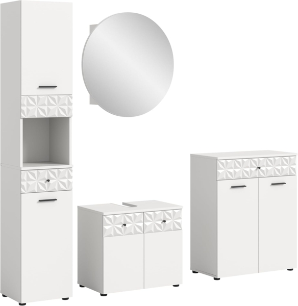 Xonox Prisma Badkombination (B/H/T 145x187x37 cm) in weiß Nachbildung Bild 1