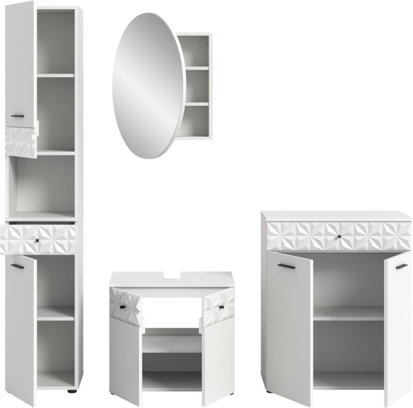 Xonox Prisma Badkombination (B/H/T 145x187x37 cm) in weiß Nachbildung Bild 3