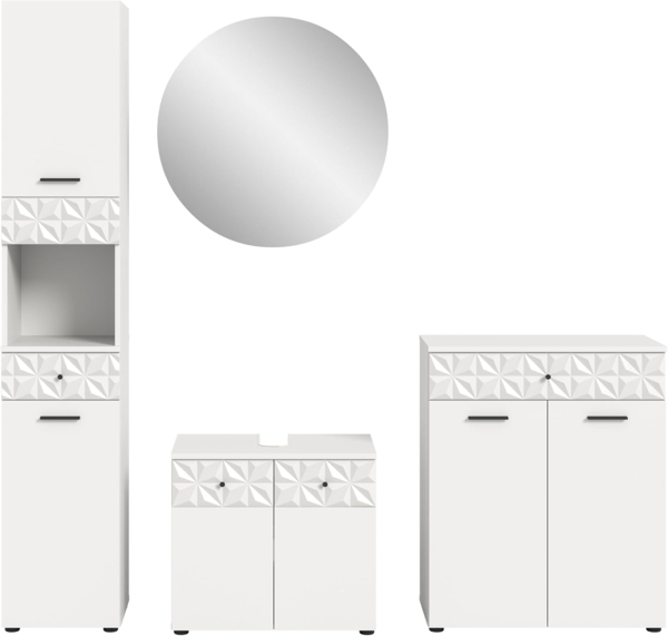 Xonox Prisma Badkombination (B/H/T 145x187x37 cm) in weiß Nachbildung Bild 2