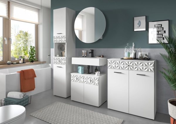 Xonox Prisma Badkombination (B/H/T 145x187x37 cm) in weiß Nachbildung Bild 5