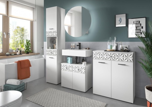 Xonox Prisma Badkombination (B/H/T 145x187x37 cm) in weiß Nachbildung Bild 6