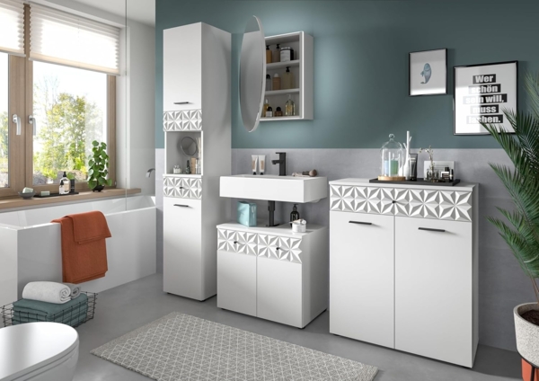 Xonox Prisma Badkombination (B/H/T 145x187x37 cm) in weiß Nachbildung Bild 8