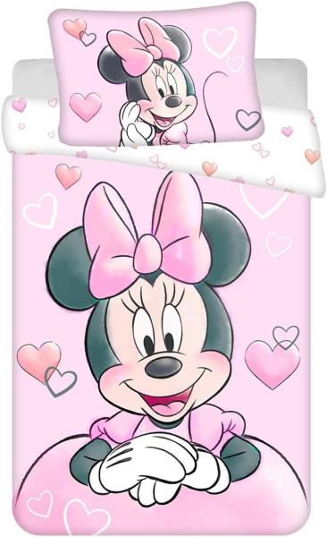 Minnie Mouse Baby Bettwäsche „Powder Pink“ – Baumwolle 100x135 + 40x60 cm
