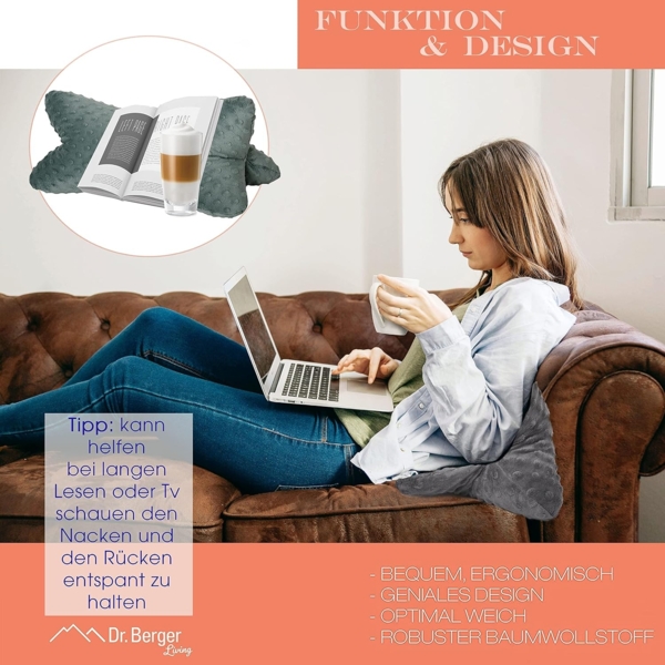 Dr. Berger Leseknochen Minky Jadegrün 40 x 18 cm Bild 3