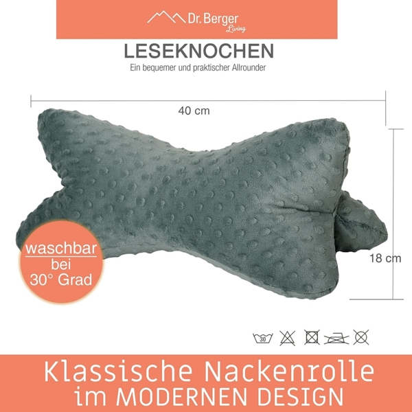 Dr. Berger Leseknochen Minky Jadegrün 40 x 18 cm Bild 2