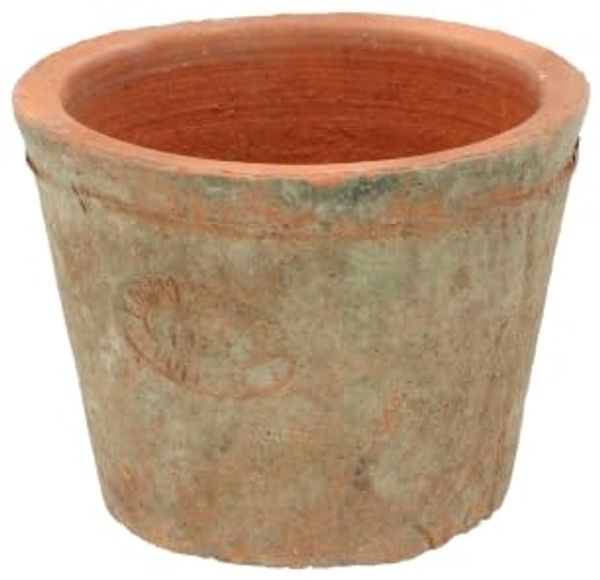 Terracotta Blumentopf im Landhausstil mit Ablaufloch Ø 9 cm, 7,5 cm hoch