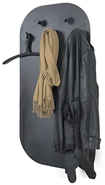 Wandgarderobe ESPEN Schwarz Garderobenpaneel mit 5 Haken, von Spinder