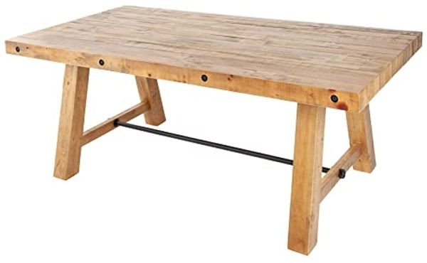 Industrial Esstisch FINCA 165cm Vintage braun recyceltes Pinienholz Tisch Küchentisch