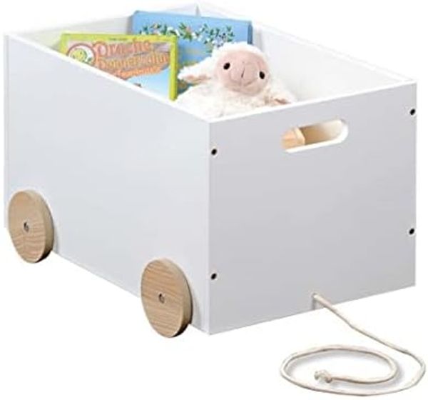 Spielzeugkiste auf Rollen, weiß, KESPER