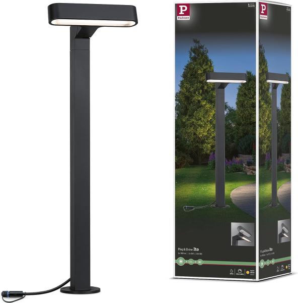 Paulmann 94546 Plug&Shine LED Pollerleuchte Ito horizontal IP65 3000K Anthrazit