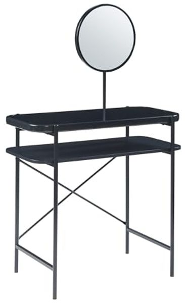Schminktisch Hjelmeland mit Spiegel 129x80x44 cm Schwarz [en. casa] Bild 3