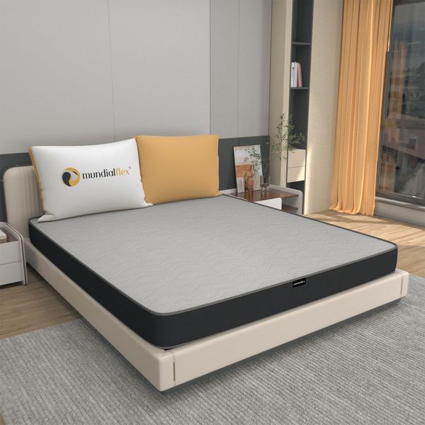 Mundialflex Matratze aus Memory-Schaum, für Doppelbett, 160x190 cm, Höhe 20 cm, formstabil, orthopädisch, Medizinprodukt