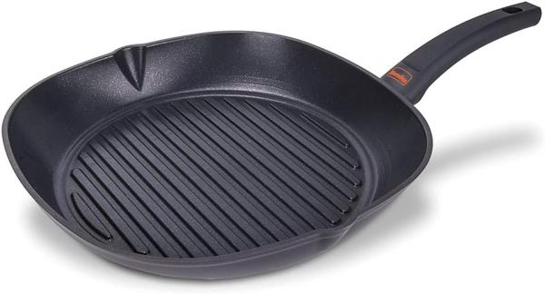 Berndes Special+ Grillpfanne mit Grillrippen, Pfanne, Antihaftversiegelung, Aluminium, Schwarz 28 cm, 004191428