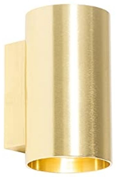 Qazqa Wandleuchte Sandy, ohne Leuchtmittel, GU10, Gold/Messing, Modern, Aluminium, 2-flammig