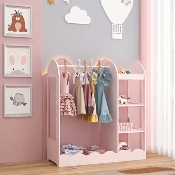 Kindergarderobe Vestnes mit Spiegel 100x94x38 cm Cotton Candy [en. casa]
