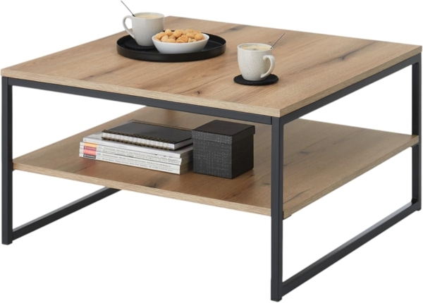 moebel-dich-auf Couchtisch KUBUS (in Evoke Eiche Dekor, quadratisch, Metallgestell), (BxHxT) 75x40x75 cm