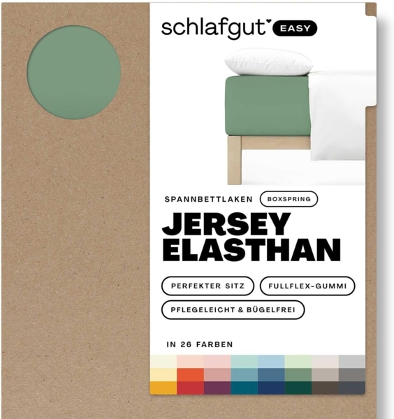 Schlafgut Spannbettlaken EASY Jersey Elasthan Boxspring, Jersey, Gummizug: rundum, (1 Stück), MADE IN GREEN by OEKO-TEX®