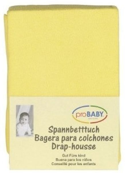 Jersey-Spannlaken gelb 70/140