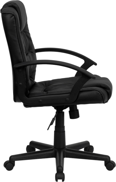 Flash Furniture Mittlerer Rücken schwarz Leder Swivel Aufgabe Stuhl Bild 8