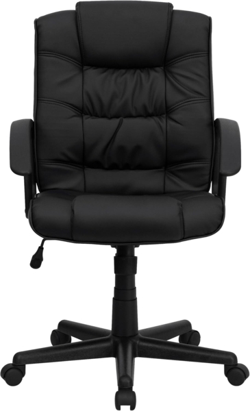Flash Furniture Mittlerer Rücken schwarz Leder Swivel Aufgabe Stuhl Bild 9