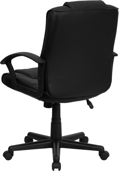 Flash Furniture Mittlerer Rücken schwarz Leder Swivel Aufgabe Stuhl Bild 6