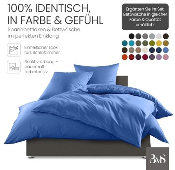 Bettwaesche-mit-Stil Mako-Satin Spannbettlaken hellblau 120x200cm Höhe 21-30cm Bild 4