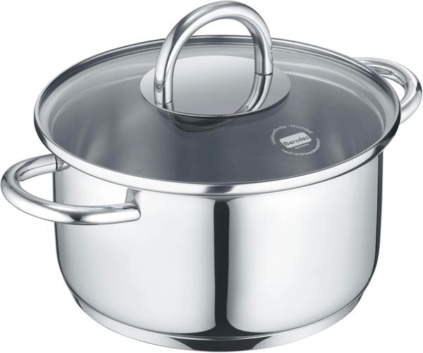 Berndes Kochtopf Mini mit Glasdeckel 12 und 14 cm, Edelstahl, poliert - b.mini, Edelstahl