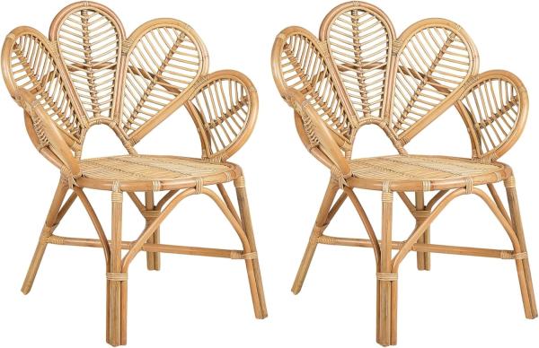 Pfauenstühle 2er Set FLORENTINE II Rattan Natürlich