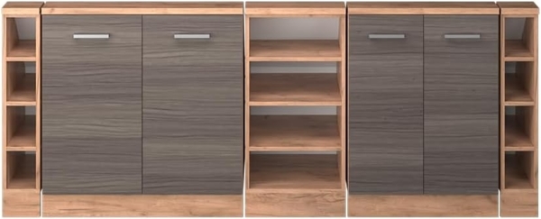 Küchenschrank für Dachschrägen R-Line Edelgrau 215 cm 5er Set Vicco Bild 5