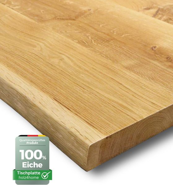 Tischplatte mit Baumkante - Eiche, massiv - 140 x 80cm