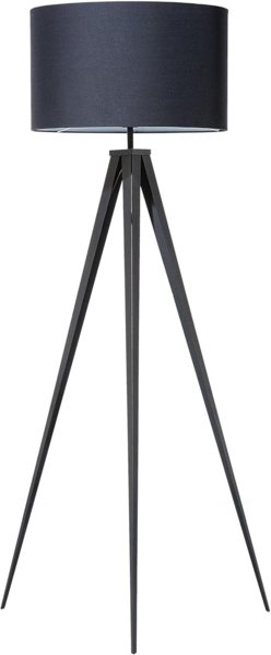'Stiletto' Stehlampe Schwarz Metall 156 cm runder Stoffschirm Dreibeinig langes Kabel mit Schalter Modernes Design