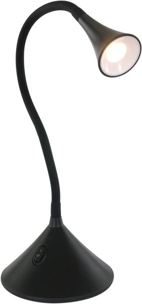 Flexible 2in1 LED Tischlampe & Wandlampe VIPER in Schwarz, Schalter am Fuß