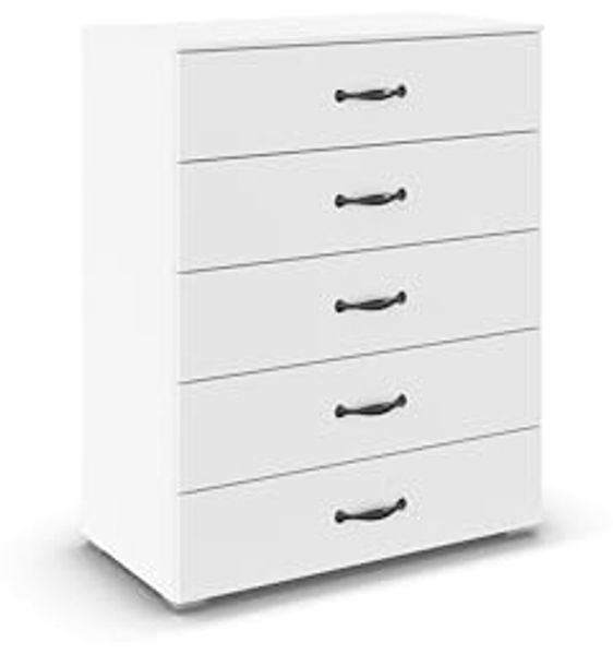 rauch Aditio Box, Kommode, 5 Schubladen, mit Softclose-Funktion, Farbe Weiß, BxHxT 80x100x43cm