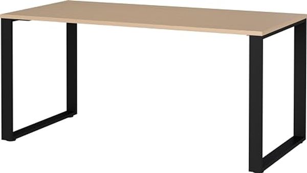 Germania Schreibtisch 4035, Lindberg-Eiche-Nb./Schwarz, 160 x 74 x 80 (BxHxT)