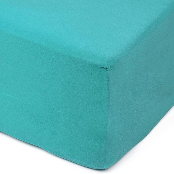 Amago - Spannbetttuch, 50 cm Steg, 100 prozent Baumwolle, 140x200 cm - Petrol
