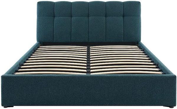 Vente-unique - MAZIRI Bett Stoff Blau - B 208 cm x H 97 cm x L 152 cm Bild 4