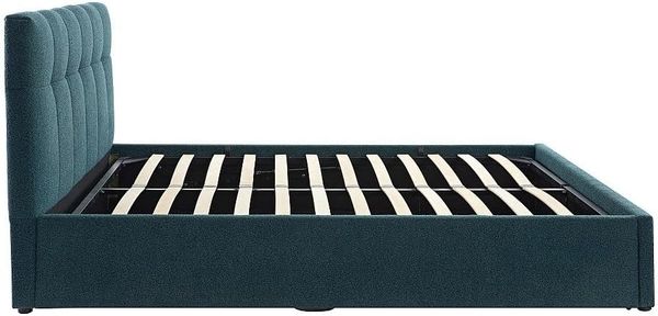 Vente-unique - MAZIRI Bett Stoff Blau - B 208 cm x H 97 cm x L 152 cm Bild 6