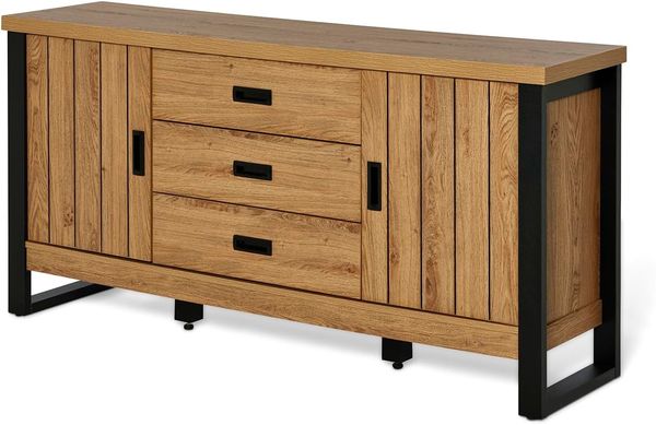 Jahnke Sideboard Riva SB 150 Montana Eiche/SCHWARZ