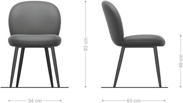 Esszimmerstuhl Nube-Flex Mikrofaser Anthrazit Vintage 4-Fuß konisch Schwarz Taschenfederkern Bild 7