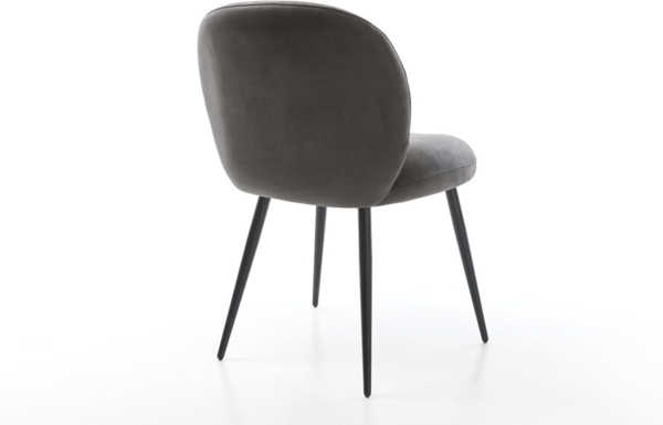 Esszimmerstuhl Nube-Flex Mikrofaser Anthrazit Vintage 4-Fuß konisch Schwarz Taschenfederkern Bild 6