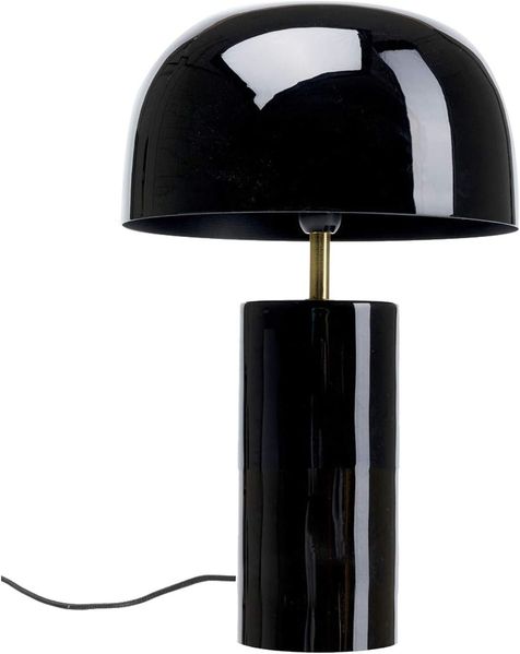 Kare Design Tischlampe Loungy, Schwarz, Tischleuchte, Nachttischlampe, Schreibtischlampe, Dekoleuchte, Pilzform, kein Leuchtmittel inkl, 38 x 25 x 25 cm (H/B/T)