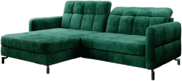 Designer Sofa Loria mit Schlaf- und Klappfunktion Grün Links