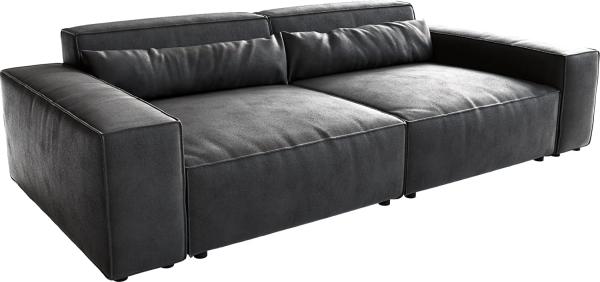 Big-Sofa Sirpio XL 270x130 cm Lederimitat Vintage Anthrazit