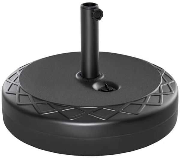 Outsunny Sonnenschirmständer bis 40 kg befüllbar Rund Schirmständer Schirmhalter, Schirmgewicht, Ständer für Sonnenschirm 38/48mm Rohrdurchmesser, für Balkon, Terasse, Garten, Schwarz