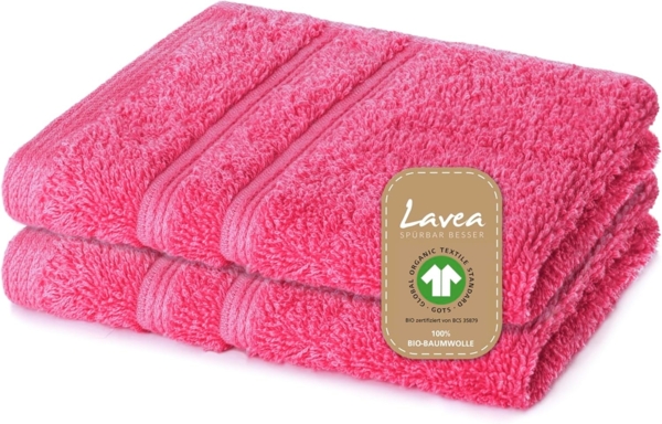 Lavea Seiftuch Bali, 30x30cm aus 100% Bio-Baumwolle, einzigartig weiche Seiftücher mit Aufhänger (Set, 2-St), hochwertige und nachhaltige Premium Waschlappen - schonende Reinigung